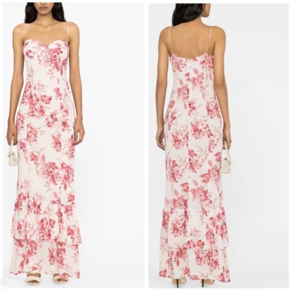 Reformation Pink and Cream Floral Maxi Dress